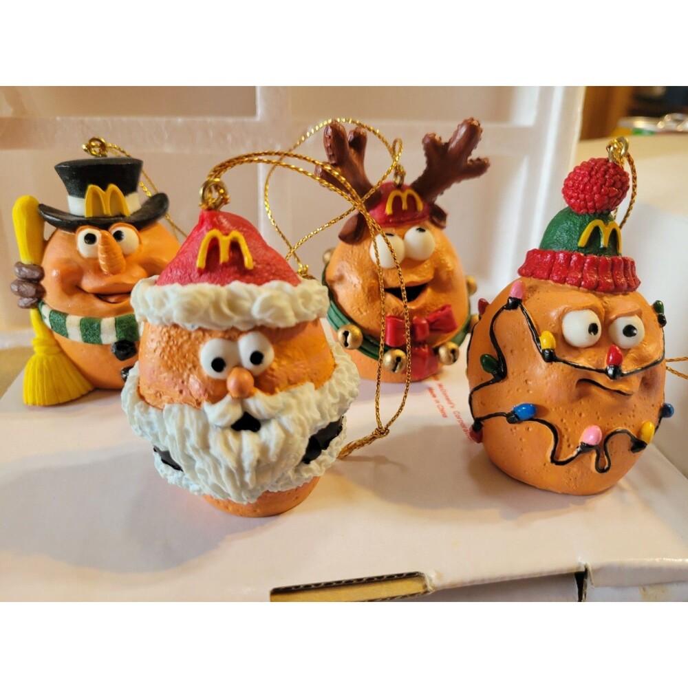 McDonald’s McMemories A Merry McNugget Christmas 1996 (4) Ornaments FLAWS